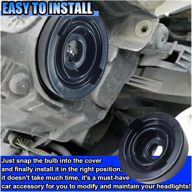 BDZMC 2PCS Car Headlight Cover, 85mm Headlight Dust Cover with 20mm Hole, Rubber Seal Protective Cover for H4 Bulb Housing Conversion, Auto Replacement Accessories for Cars, SUVs, Trucks (3.3inch) - Image 5